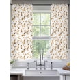 thumbnail image 2 of Orange Botanical Sheer Curtains 72 Inch Length 2 Panels Set, Vintage Blossom Floral Wildflower Voile Window Treatment Rod Pocket Curtains Sheers Drapes for Bedroom/Living Room/Kitchen 52"x72"x2, 2 of 7