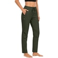 thumbnail image 2 of WPPGONE Athletic Pants Women with Zipper Pockets Running Elastic Waisted Drawstring Straight Leg Bottoms Sports Casual Trousers, 2 of 8