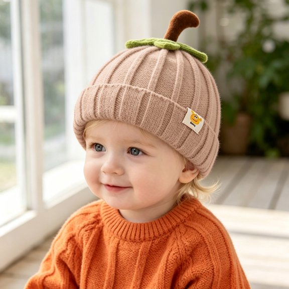 Baby Knit Beanie Winter Warm Infant Beanie with Stem Design for Toddlers Boys Girls Cold Weather