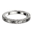 thumbnail image 3 of .10ct Delicate Antique Scroll black diamond moissanite Wedding Band 18K White Gold Over Silver, 3 of 4
