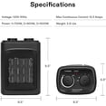 thumbnail image 4 of VIVOSUN Space Heater, 1500W Portable PTC Electric Heater with Adjustable Thermostat, Overheat Protection, 4 of 7