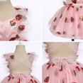 thumbnail image 6 of IBTOM CASTLE Baby Toddler Girl Backless Lace Butterfly Strawberry Ruffle Princess Cake Smash Birthday Party Photoshoot Dress 12-18 Months Pink - Strawberry, 6 of 6