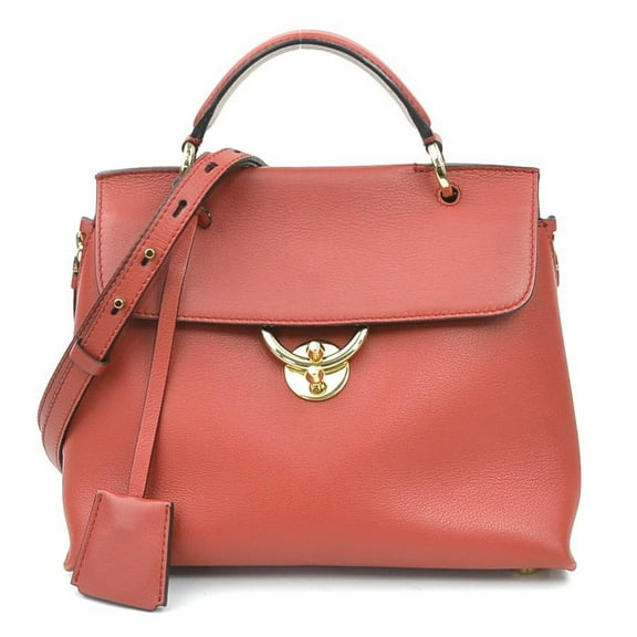 Pre-Owned Salvatore Ferragamo Gancini Leather Handbag Shoulder Bag in Red and Ivory... (Good)