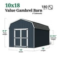 thumbnail image 4 of Little Cottage Co. 10x18 Value Gambrel Barn with 6 ft. Sidewalls, Outdoor Wood Storage Shed Do-It-Yourself Precut Kit, 4 of 13