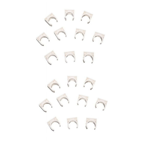 20 Pcs 20mm Diameter White PVC Water Supply Pipe Clamps Clips Fittings