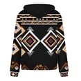 thumbnail image 5 of Tejiojio Womens Fall Clearance's Women's Casual Print Ethnic Style Long Sleeve Pocket Hoodie Womens Sweatshirts & Hoodies, 5 of 6