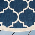 thumbnail image 3 of Safavieh Courtyard Alyssa Geometric Indoor/Outdoor Area Rug, Navy/Beige, 7'10" x 7'10" Round, 3 of 9