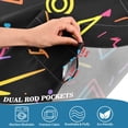 thumbnail image 3 of Yayeee Kitchen Curtains Tier Pair Light Filtering 27"x24" Rod Pocket Short Cafe Window Panel, Black Neon Lightning, 3 of 7