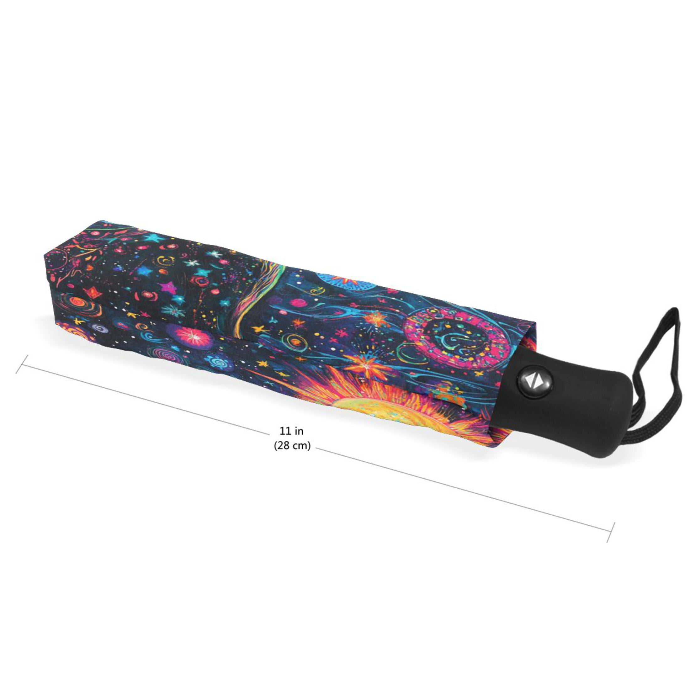 BZSMCE One-Touch Auto Open Close Rain Umbrella With Creative Cosmic Cat Pattern