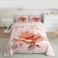 thumbnail image 2 of Homewish Pink Rose Bedding Comforter Set,Romantic Floral Flower Twin Comforter Sets,Retro Print Bedding Set For Girls Kids,Breathable Home Decor Reversible,2pcs, 2 of 8