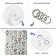 thumbnail image 4 of Aqua Grey Botanical Shower Curtain, Waterproof Shower Curtains for Bathroom, Rustic Country Spring Floral Summer Leafv Washable Fabric Bathtub Curtain Set Bath Decor with 12 Hooks Long 72"x84", 4 of 8