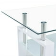 thumbnail image 6 of Glass Center Table for Living Room, Clear Rectangle Coffee Table with Lower Shelf, Modern Rectangle Side Coffee Table with Metal Legs, 43.3"x27.6"x17.9" Center Table Sofa Table, Easy Assembly, LLL4183, 6 of 10
