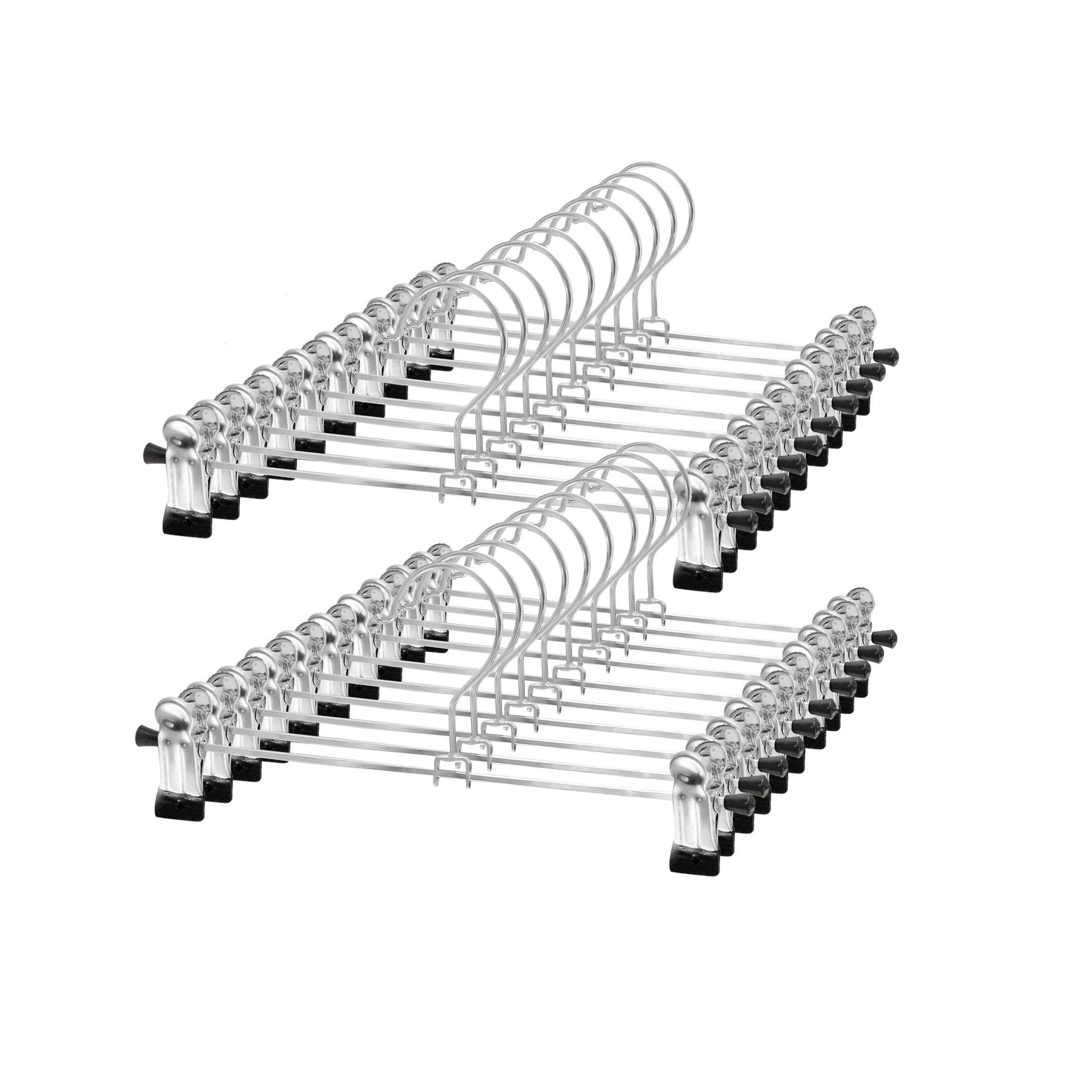 NORTHERN BROTHERS Pants Hangers with Clips 20 Pack, Adjustable Skirt