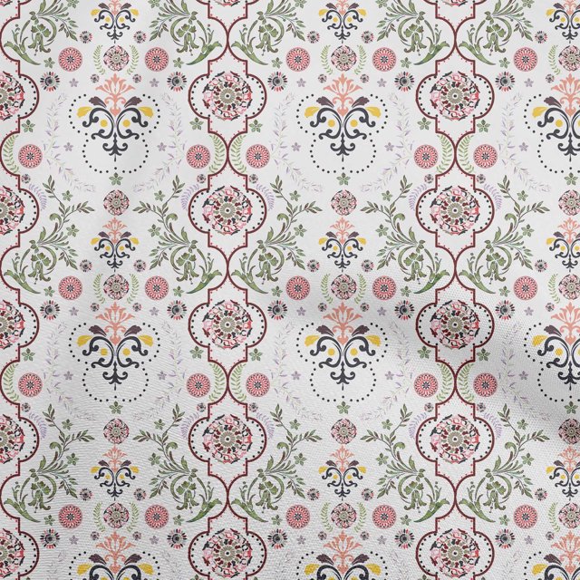 oneOone Polyester Lycra Gray Fabric Block Sewing Material Print Fabric By The Yard 56 Inch Wide