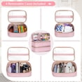 thumbnail image 2 of Neceser Prokva extra grande para mujer con 4 fundas, color rosa, 2 of 7