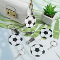thumbnail image 4 of 1 caja de 64 llaveros deportivos de fútbol, ​​llaveros acrílicos de fútbol, ​​llaveros de equipo con parte trasera plana y borlas., 4 of 6