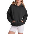 thumbnail image 3 of Huesdet Womens Oversized Hoodies 2024 Fashion Sweatshirts Long Sleeve Sweaters Pullover Tops Fall Clothes with Pocket(Black,XXL), 3 of 4