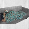 thumbnail image 6 of Winter Soft Flannel Fleece Throw Blanket, Cartoon of Santa Fox Deer Yeti Owl, Cozy Plush for Indoor and Outdoor Use, 50" x 70", Aqua Vermillion, by Ambesonne, 6 of 6