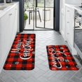 thumbnail image 3 of Christmas Kitchen Mat Set of 2, Buffalo Plaid Kitchen Rugs Non Slip Washable, Absorbent Merry Christmas Rugs for Kitchen, Laundry Room, Bathroom, Christmas Decorations, 17" x 47" + 17" x 30", 3 of 6