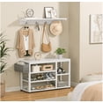 thumbnail image 6 of Entryway Hall Tree Shoe Bench with Storage, for Entryway, Hallway, White, 6 of 9