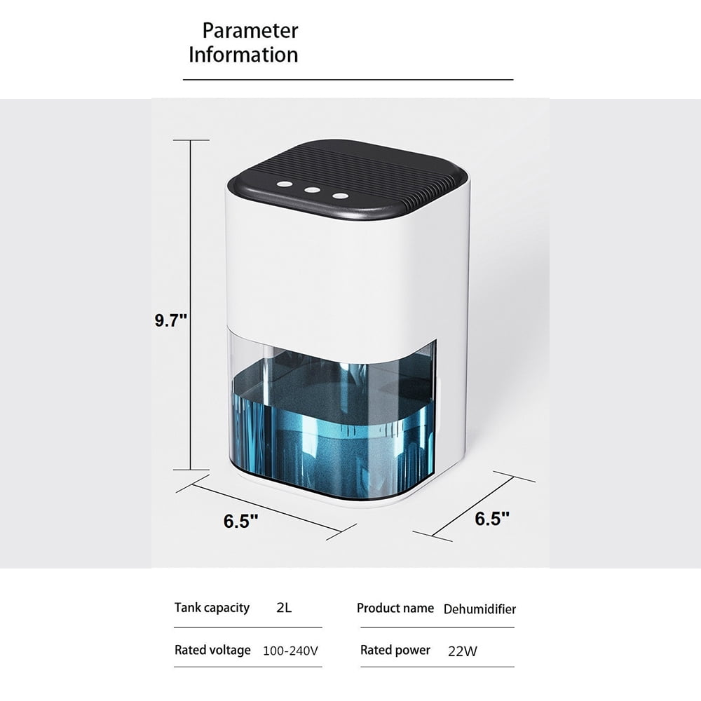 Dehumidifier for Home, 67.6 oz Water Tank, Portable Dehumidifier Quite Operation Auto Shut-Off Colorful LED Light for Room Bedroom, White