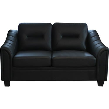 Carlock 61 3 Faux Leather Pillow Top Arm Loveseat Com Carlock 61 3 Faux Leather Pillow Top, Titanic Furniture Breathable Leather Sofa In Black