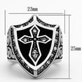 thumbnail image 2 of Anillo Color Plata Para Hombres de Acero Inoxidable Cruz Antigua, 2 of 5