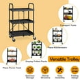 thumbnail image 5 of Costway Folding Collapsible Service Cart Heavy-Duty 3-Shelf Tool Cart with 4 Wheels, 5 of 10