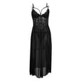 thumbnail image 5 of Sngxgn Womens Nightgown Soft Sleeveless V Neck Nightdress Lightweight Sleep Shirt(Black,S), 5 of 6