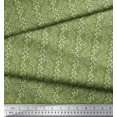 thumbnail image 3 of Soimoi Modal Satin Fabric Leaves & Floral Block Print Sewing Fabric Yard 42 Inch Wide, 3 of 3