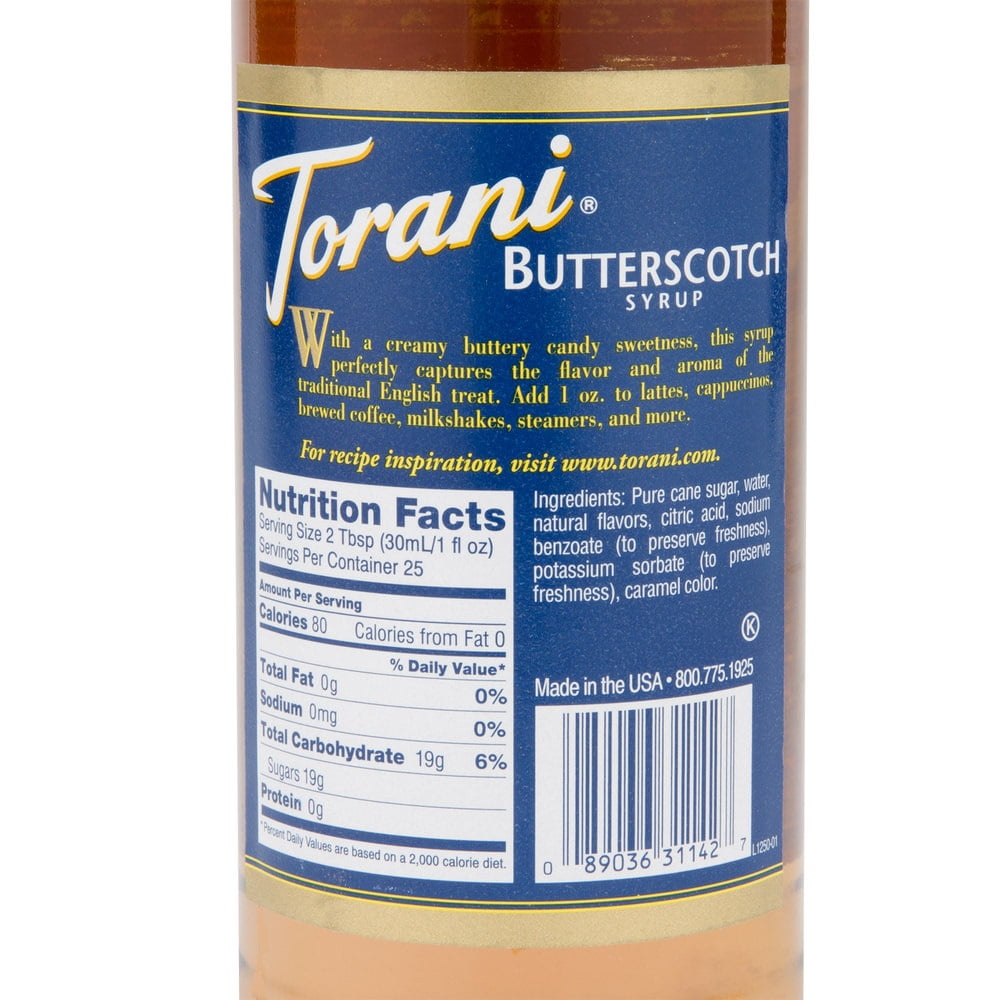 Torani Butterscotch Syrup 750mL