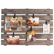 Burnes of Boston Distressed Wood Large Pallet Frame with Adjustable Clips