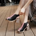thumbnail image 4 of SACFOF Women's Chunky Stacked High Heel Sandals Peep Toe Front Zipper Cutout Platform Block Heeled Sandal, 4 of 6