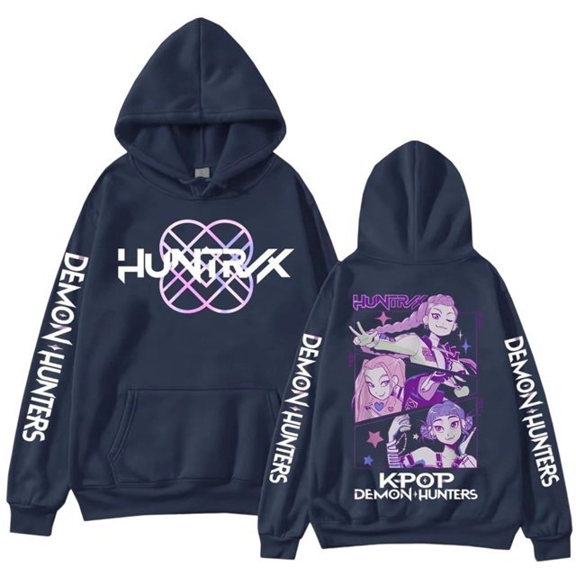 Pop cazadora para niña Hooded Sweatshirt,Soft Streetwear Pullover,Cute Long Sleeve Hoodie for Fall Winter (Navy)