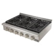 thumbnail image 4 of Kucht Professional 36" Propane Gas Range Top with Classic Silver Knobs in Silver, 4 of 7