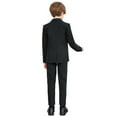 thumbnail image 3 of FAOWME Children Boys Suit Outfit Solid Color Vest Long Sleeve Lapel Coat And Pants Formal Fashion Sets For Party Performance Wedding,Black,6-7 Years, 3 of 9