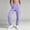 Purple, variant on Women's Solid Color Jogger Pants, Elastic Drawstring Waist Casual Long Trousers with Dual Side Pockets, Comfort Loose Fit Bottoms for Sports and Daily Wear Purple XL(XL)