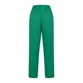 thumbnail image 7 of Wyobmus Casual Straight Leg Long Pants for Women Solid Color Elastic Waist Comfy Stretch Pull On Pants Green, 7 of 7