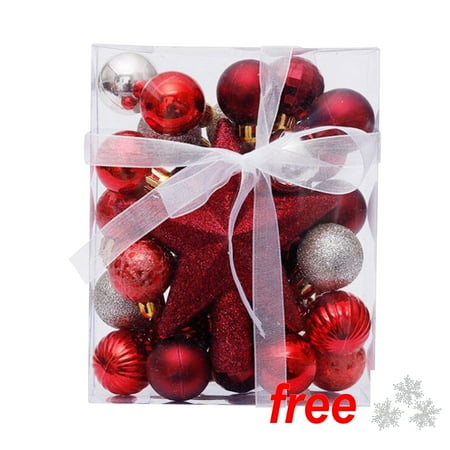 Famtkt Christmas Balls 30Pcs Christmas Ball Baubles Party Xmas Tree Decorations Hanging Ornament Decor Ornaments For Christmas Trees On Clearance