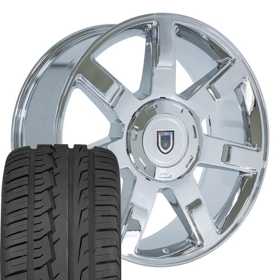 OE Wheels CA80 22 Inch Rims and Tires Fit Escalade Style 6x139.7 22x9 Chrome - Hollander 5309 - iMove Gen 2 SUV 285/45-22 (Set of 4)