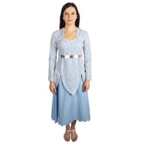 HPO Adult Women’s Animated Movie Fairy Godmother Light Blue Gown Costume, Best for Halloween, Flame-retardant Materials-Medium