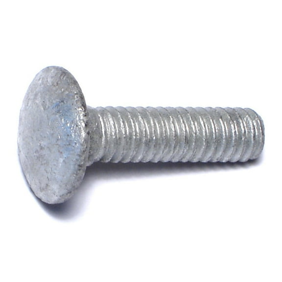 1/4"-20 x 1" Hot Dip Galvanized Grade 2 / A307 Steel Coarse Thread Carriage Bolts CBS-262