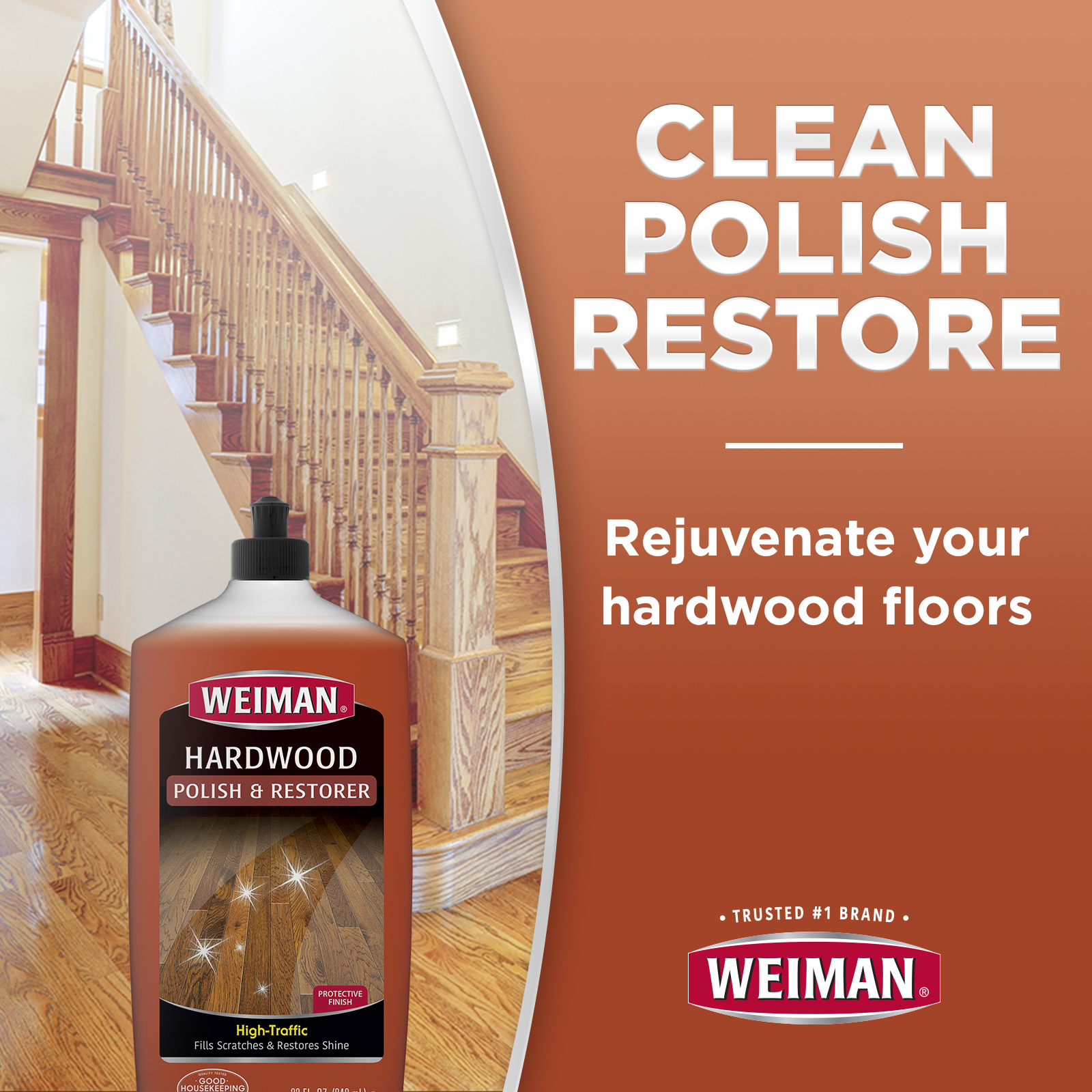 Weiman High Shine Hardwood Floor Polish & Restorer, Brings Dull Hardwoods Back to Life - 32oz - image 4 of 10