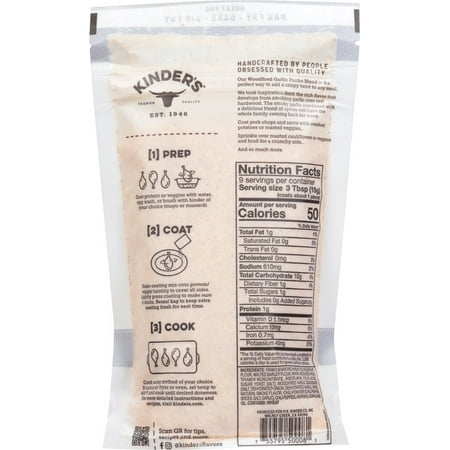 Kinders Woodfired Garlic Crispy Panko Blend Seasoned Coating Mix - 5 oz