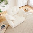 thumbnail image 3 of Comfortable Sofas 47" Ergonomic Single Seater Sofa with High-Resilience Support Cushions and Throw Pillows, Easy Assembly Modern Design for Living Room, Office, Study,White,Modern Sofas, 3 of 11