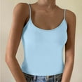thumbnail image 7 of Yghzkop Cropped Tank Tops for Women Solid Color Fashion Sleeveless Round-Neck Tank Top Slim Tunic Camisoles Adjustable Sling Leisure Motion Tops, 7 of 7