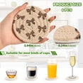 thumbnail image 6 of 6 Pcs Drink Coasters with Holder 3.94in Woven Coasters for Drinks Cute Brown Bow Coaster Set for Protection Table, 6 of 7