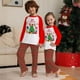 thumbnail image 4 of Conjunto familiar suave de Navidad con dibujos animados a cuadros rojos, pijama familiar de manga larga para Navidad, 4 of 4