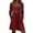 Red, variant on Zpzdpjkx Womens Cotton Linen Tunic Dress, Crew Neck 3/4 Sleeve Casual Summer Dress with Pockets