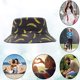 thumbnail image 5 of Sombrero de pescador de 56-58 cm de circunferencia para hombres y mujeres, sombrero de pescador con estampado de piña y plátano, sombrero de pescador de doble cara, sombrero para el sol,, 5 of 5